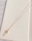 Gold Mother of Pearl Bar Pendant Necklace