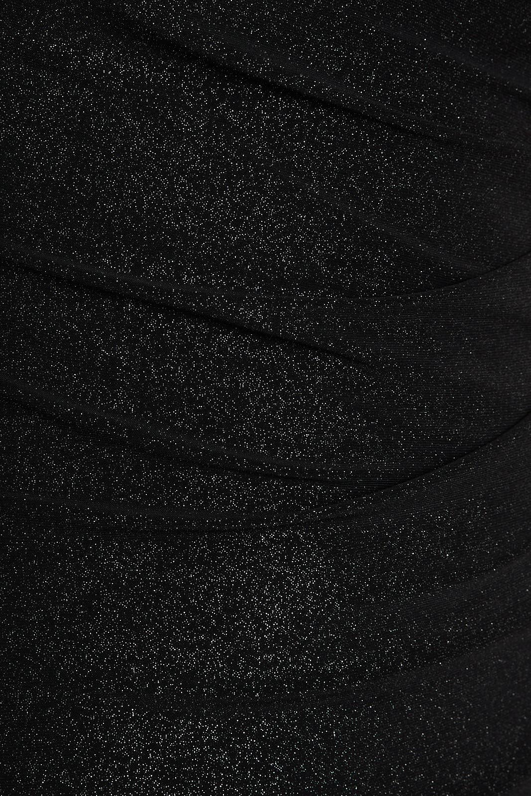 ROUND NECK LONG SLEEVE SHIRRING DETAIL MINI DRESS