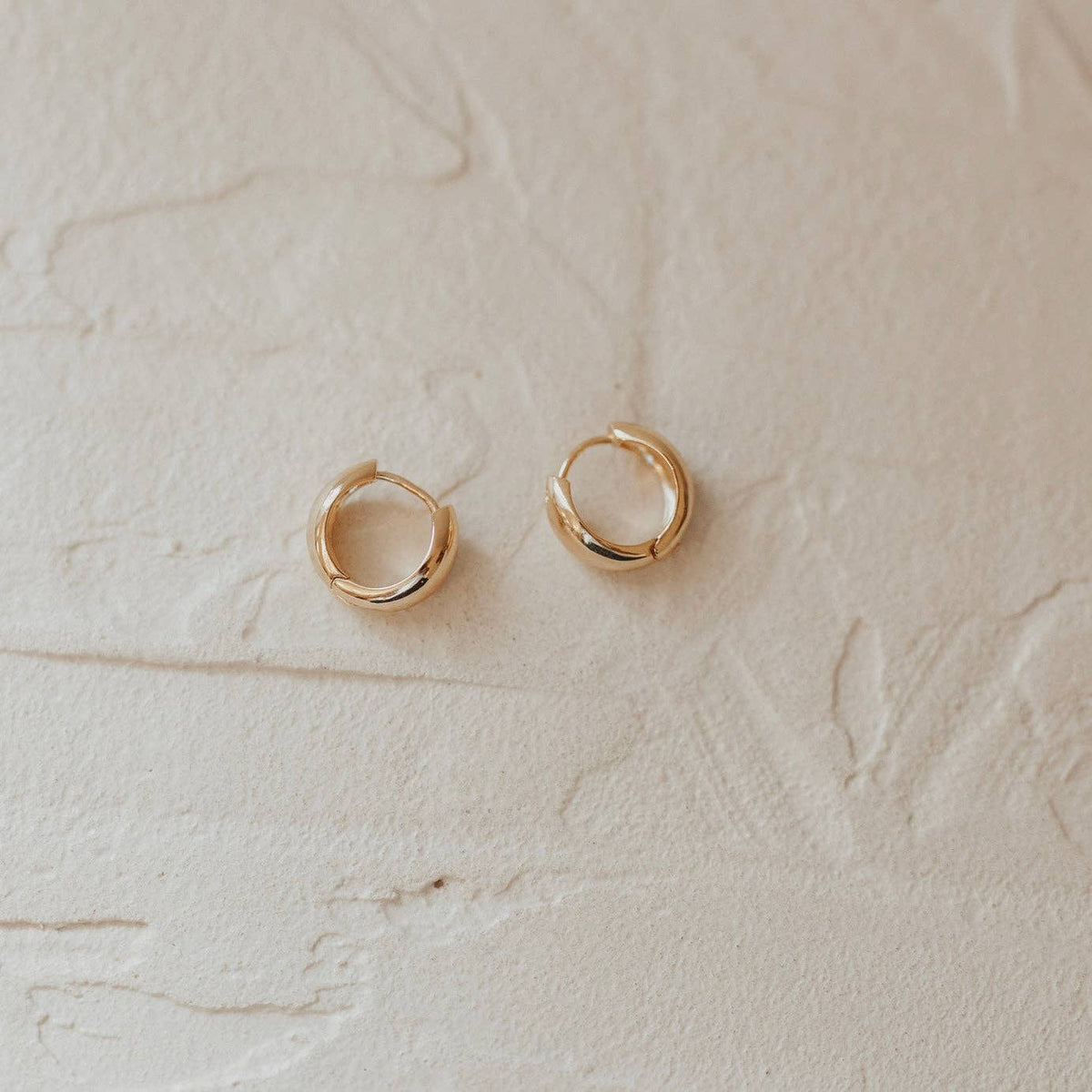 Gold Dome Hoops 18k Filled Chunky Minimal Earrings