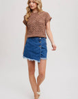 Knit Sweater Short Sleeved Pullover