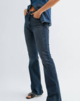 High Rise Scissor Cut Flare - DARK DENIM