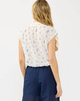 Button Down Lace Trim Top