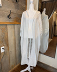 Long Linen Lace Back Cardigan One Size