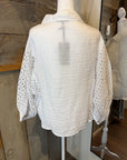 White Linen Tie Front Blouse