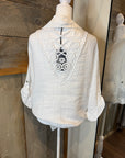 Lace Back Linen Button Top