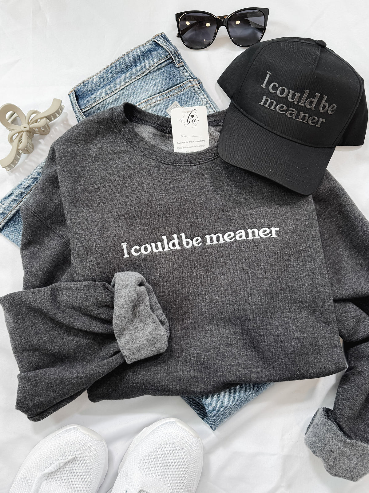 I Could Be Meaner Embroidered Cozy Crew