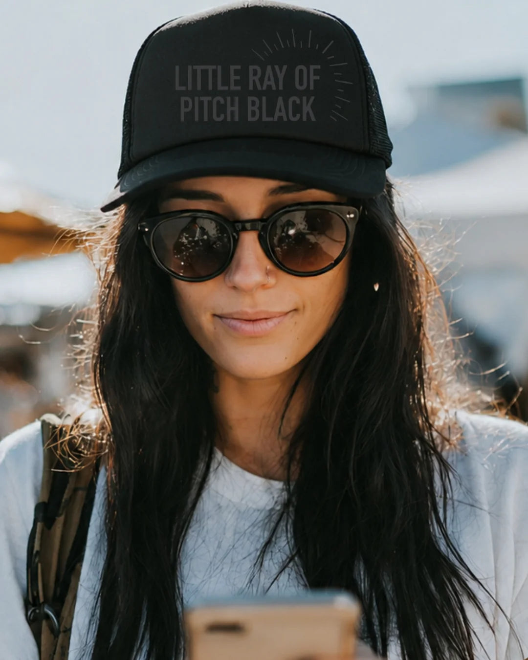 Little Ray of Pitch Black Trucker Cap