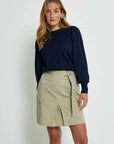 Liva Long Sleeve Pullover - Black Iris Solid