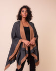 Camel & Charcoal Cape One Size