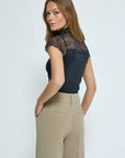 Vanessa Short Sleeve High Neck - Black