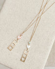 Stone with Shell & Heart Bar Necklace