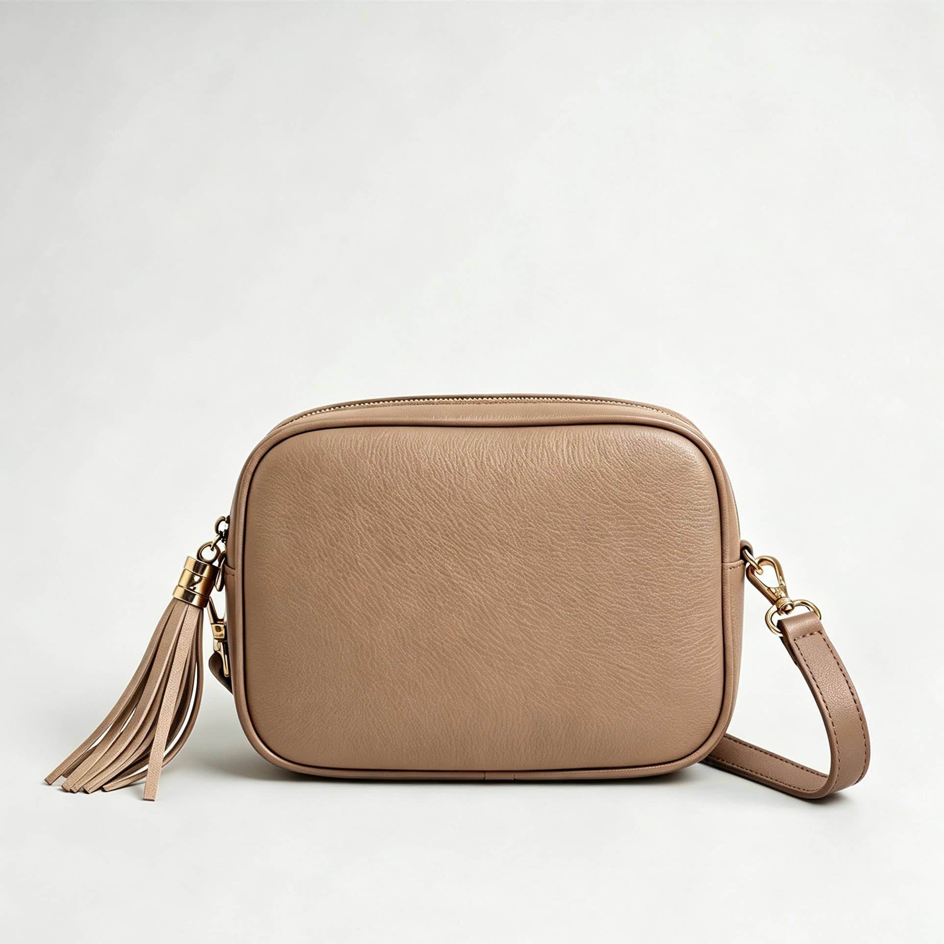 Borsa a tracolla in vera pelle Made in italy : Taupe