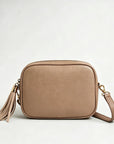 Borsa a tracolla in vera pelle Made in italy : Taupe