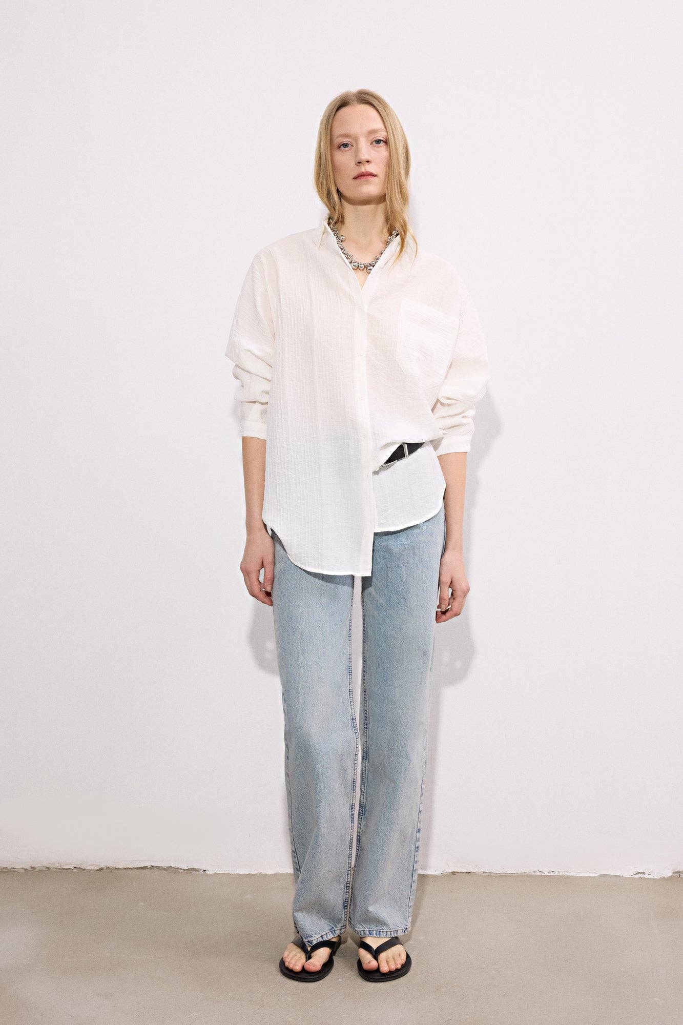 Cotton Voile Fringed Shirt