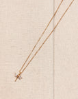 CZ Mini Dragonfly Charm Necklace Gold