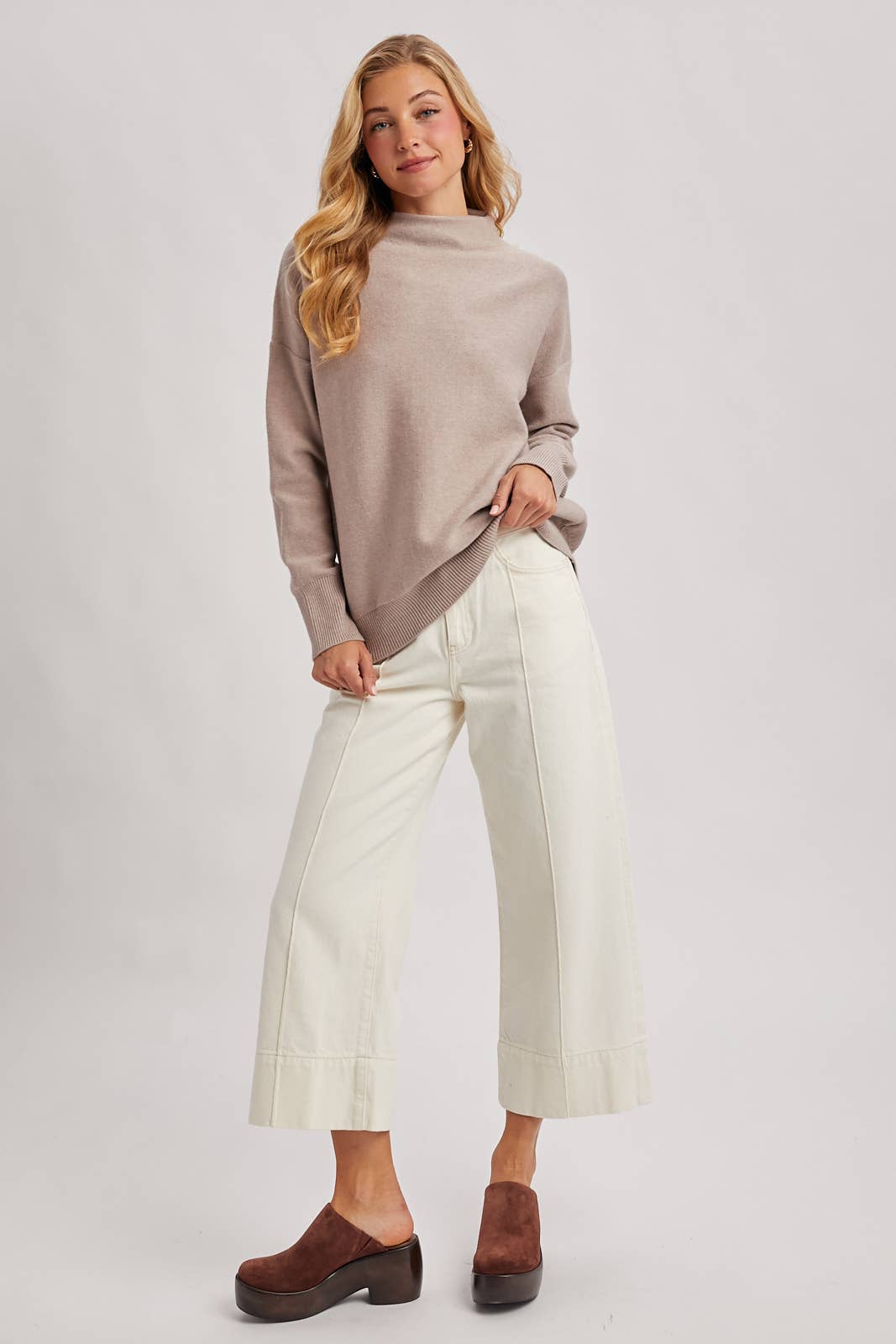 FUNNEL NECK KNIT SWEATER