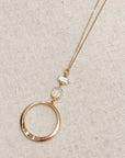 Minimalist Hoop with Keshi Pearl Necklace - Gold