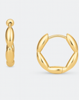 Gold Marquise Link Huggies 14mm | Sculptural Hoop