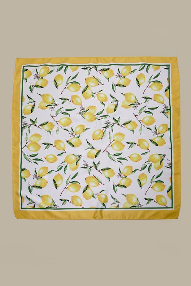 Lemon Silky Feel Bandana Scarf