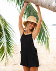 Black Romper with Adjustable Straps
