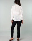 Embroidered Sheer Long Sleeve Tie Front Kimono Top