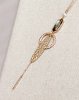 Geometric Charm Necklace with Abalone Accent – Gold