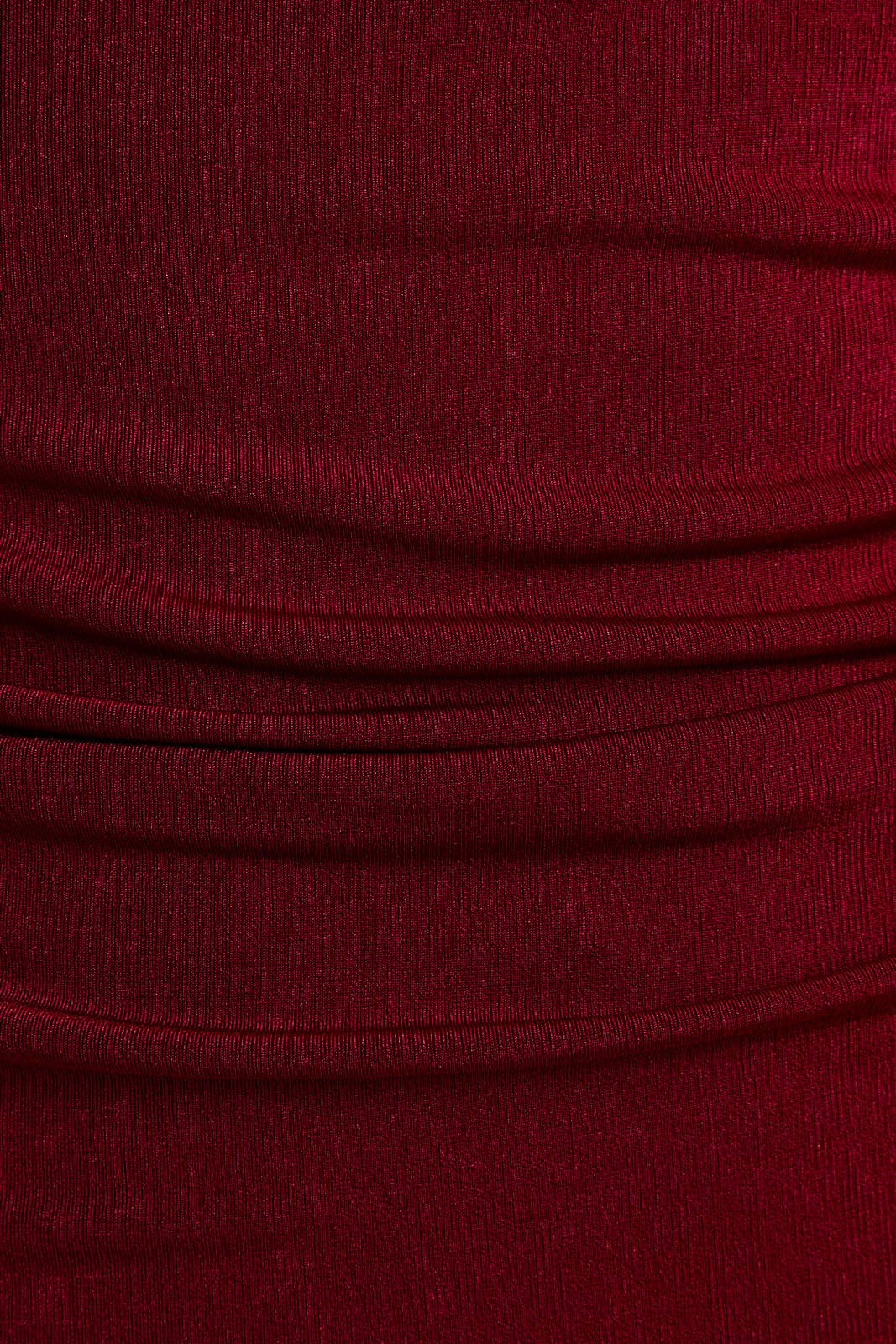 SQUARE NECK LONG SLEEVE SHIRRING DETAIL DRESS