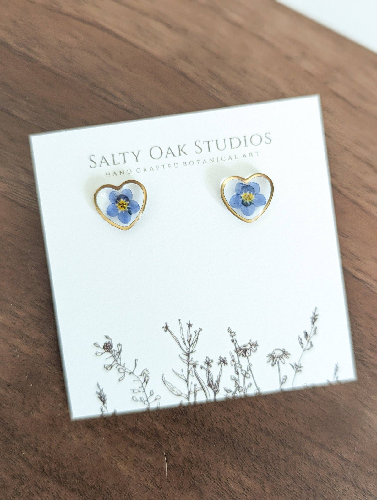Forget-me-not Heart Stud Earrings