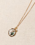 Enamel Butterfly Floral Pendant Gold Necklace