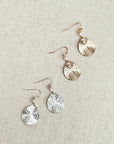Hammered Teardrop & Freshwater Pearl Dangle Earrings