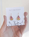 Colourful Real Flowers Teardrop Earrings - Random Colors