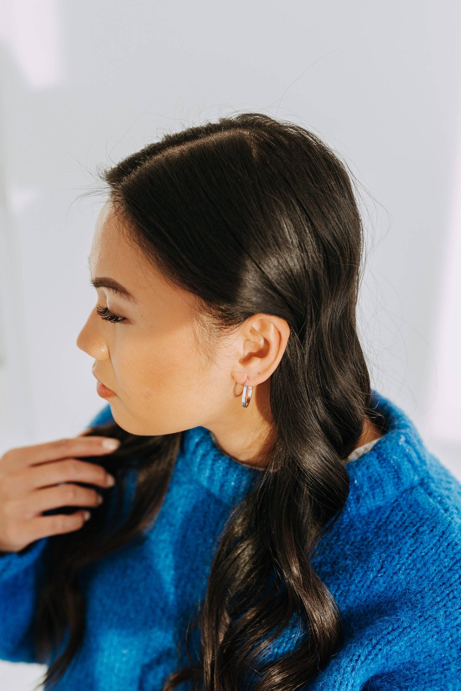 Sterling Silver Flat Hoops 20mm | Everyday Classic