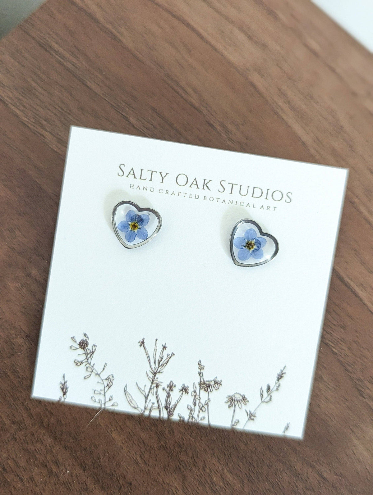 Forget-me-not Heart Stud Earrings