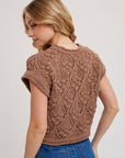 Knit Sweater Short Sleeved Pullover