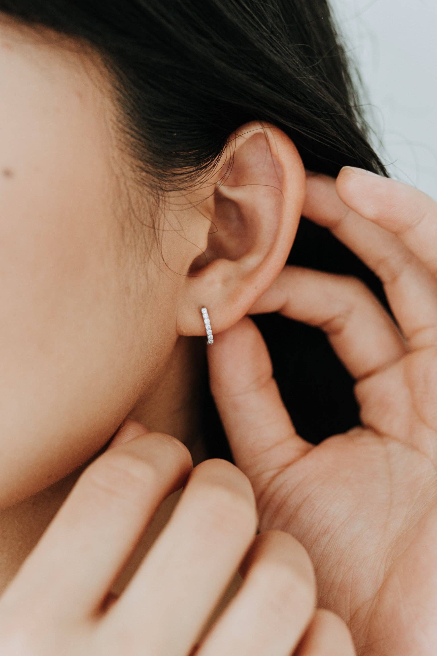 Halo Hoops Sterling Silver