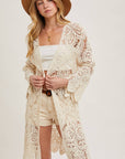 Crochet Open Front Bell Sleeved Cardigan