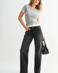 Black Relaxed Straight