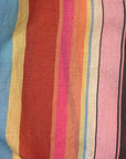 Multi Stripe Tencel Blend Button-Up Blouse