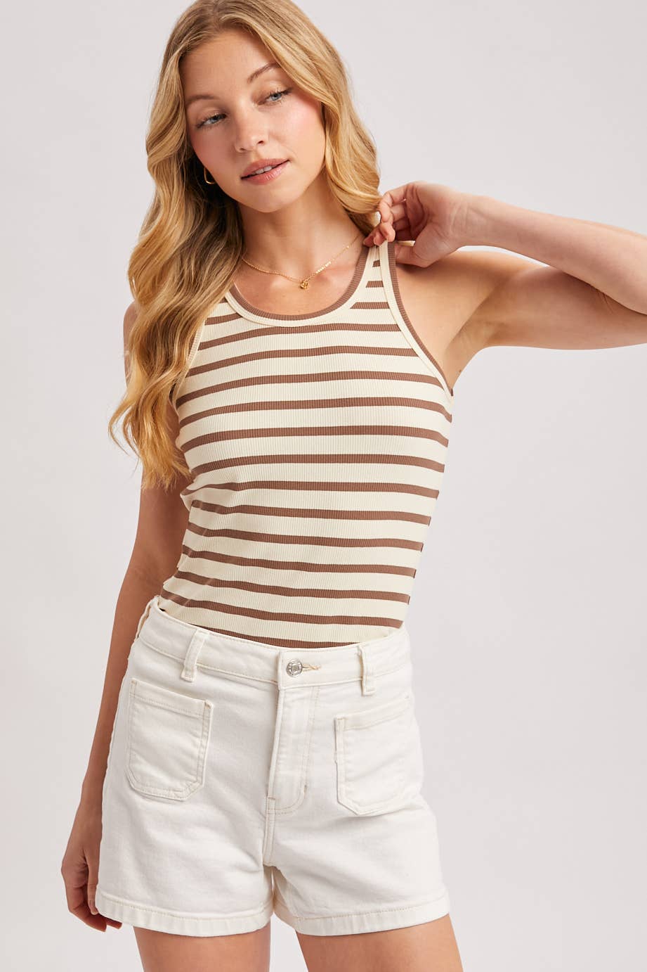 Striped Ribbed Tank Top