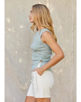 Estefania Linen Cotton Multi-Ribbed Knit Tank