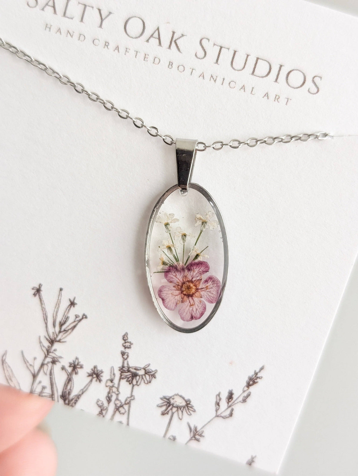 Oval Mauve Necklace