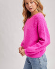 V-NECK RIBBED KNIT SWEATER