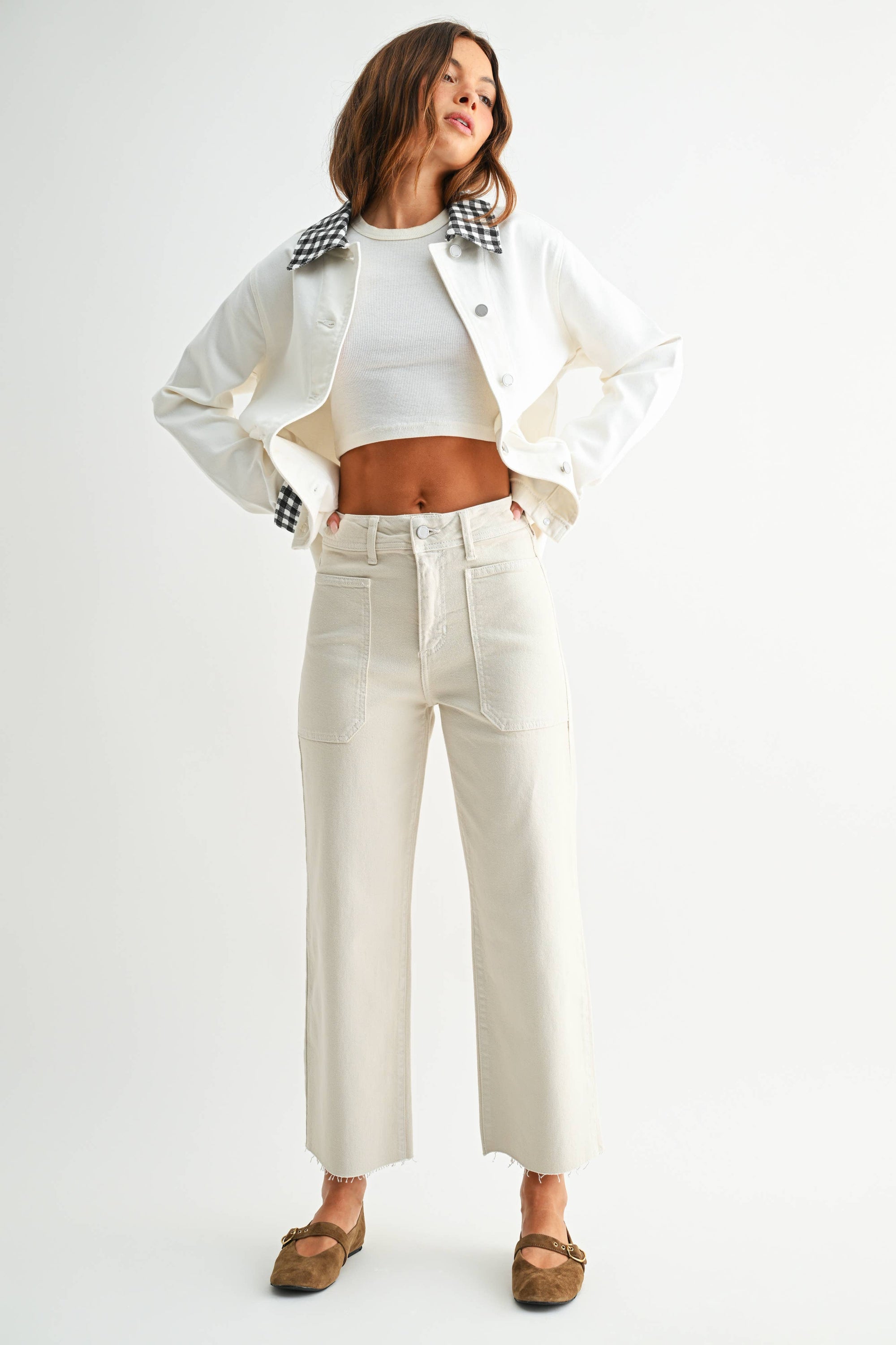 Sea Salt High Rise Utility Wide Leg