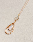 Gold Mother of Pearl Teardrop Necklace