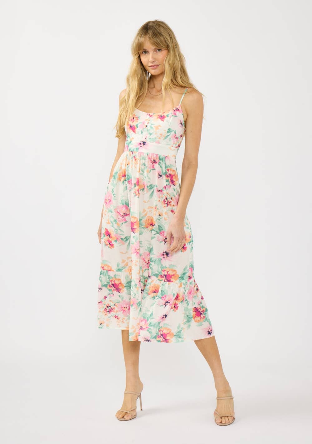 Floral Quilted Midi Dress