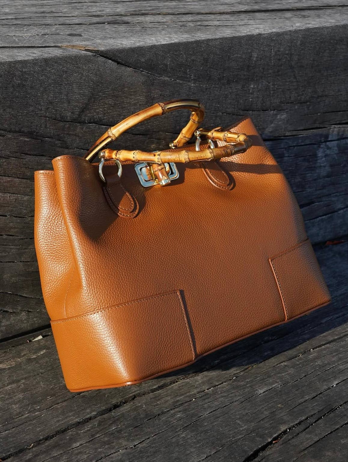 Bamboo Bag in Genuine Dollar Leather – Made in Italy