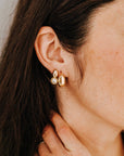 Gold Clutch Hoops – Sculpted Everyday Statement