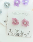 Hydrangea Stud Earrings - mixed color