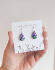 Colourful Real Flowers Teardrop Earrings - Random Colors