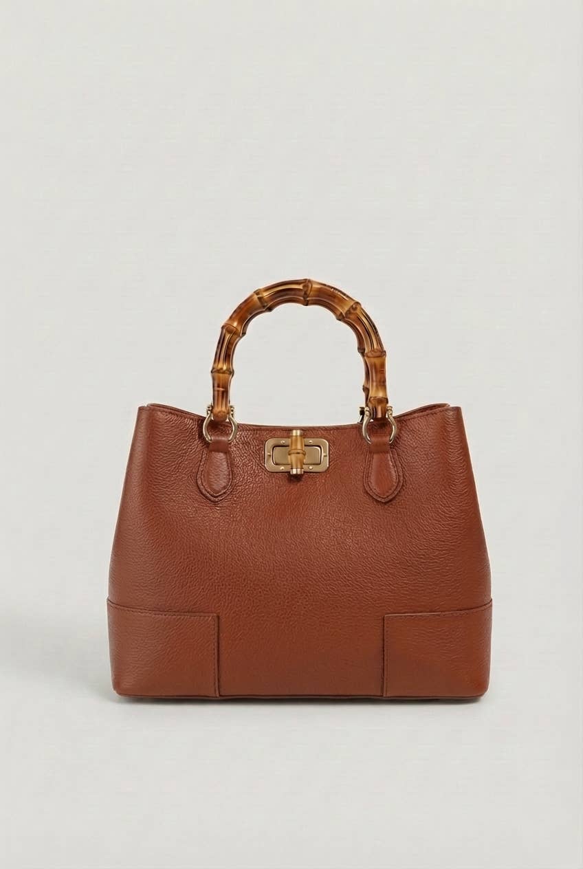 Bamboo Bag in Genuine Dollar Leather – Made in Italy